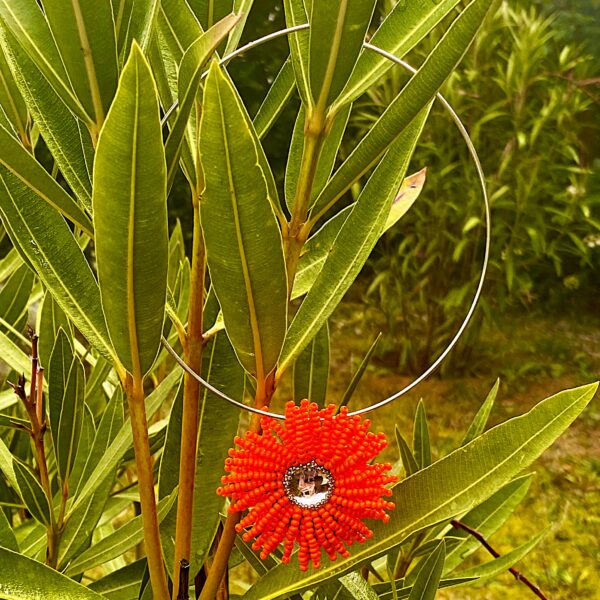 Bracelet - Collier "Aquaflore" Orange pétant – Image 3