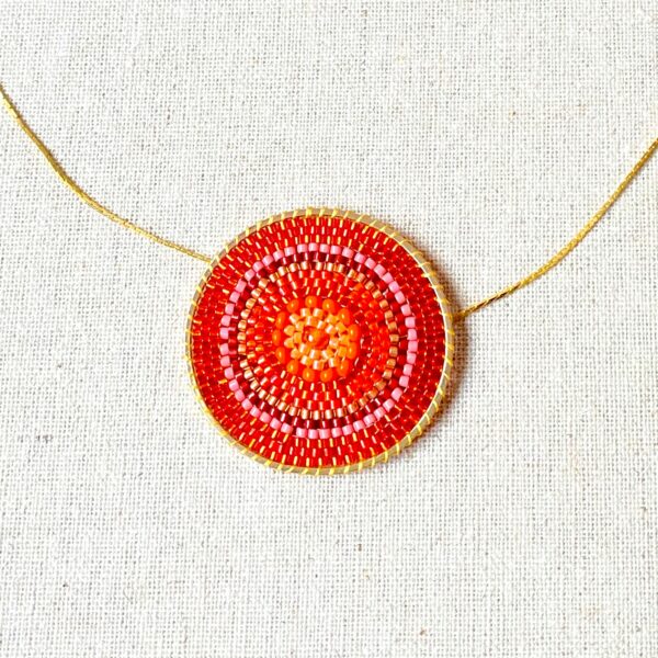 Collier Rosace Orangée – Image 3