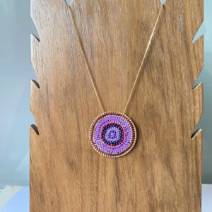 Collier Rosace Mauve Colombine
