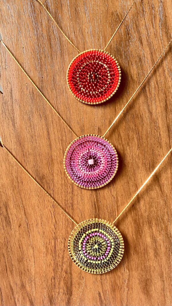 Collier Rosace Rose – Image 4