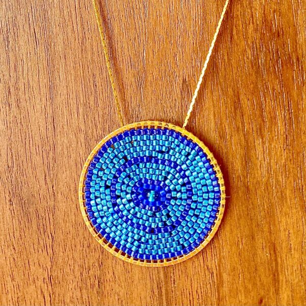 Collier Rosace Bleue – Image 3