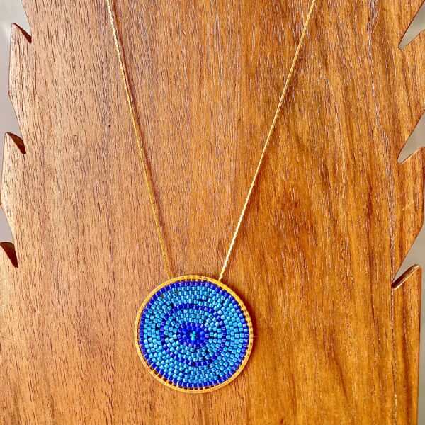 Collier Rosace Bleue