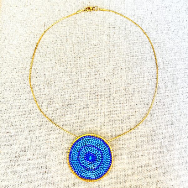 Collier Rosace Bleue – Image 2