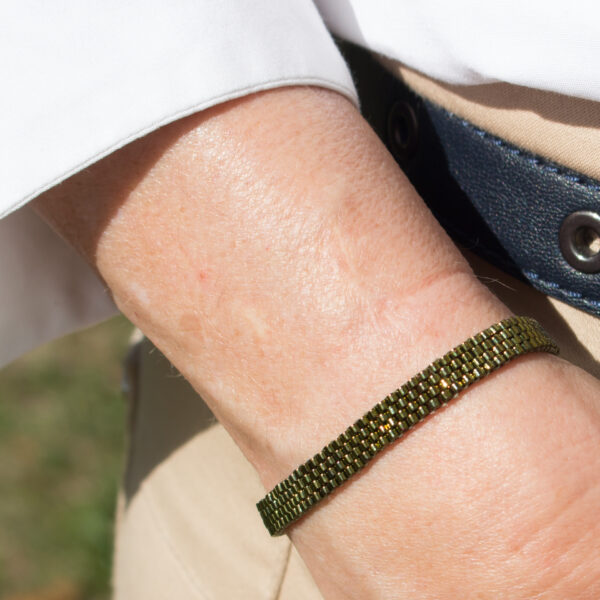 Bracelet Vert Olive Métallisé