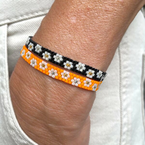 Bracelet "Semi de Pâquerette" ruban Orange Pétant – Image 2