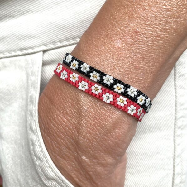 Bracelet "Semi de Pâquerette" ruban noir – Image 2