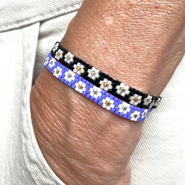Bracelet "Semi de Pâquerette" ruban Mauve – Image 2